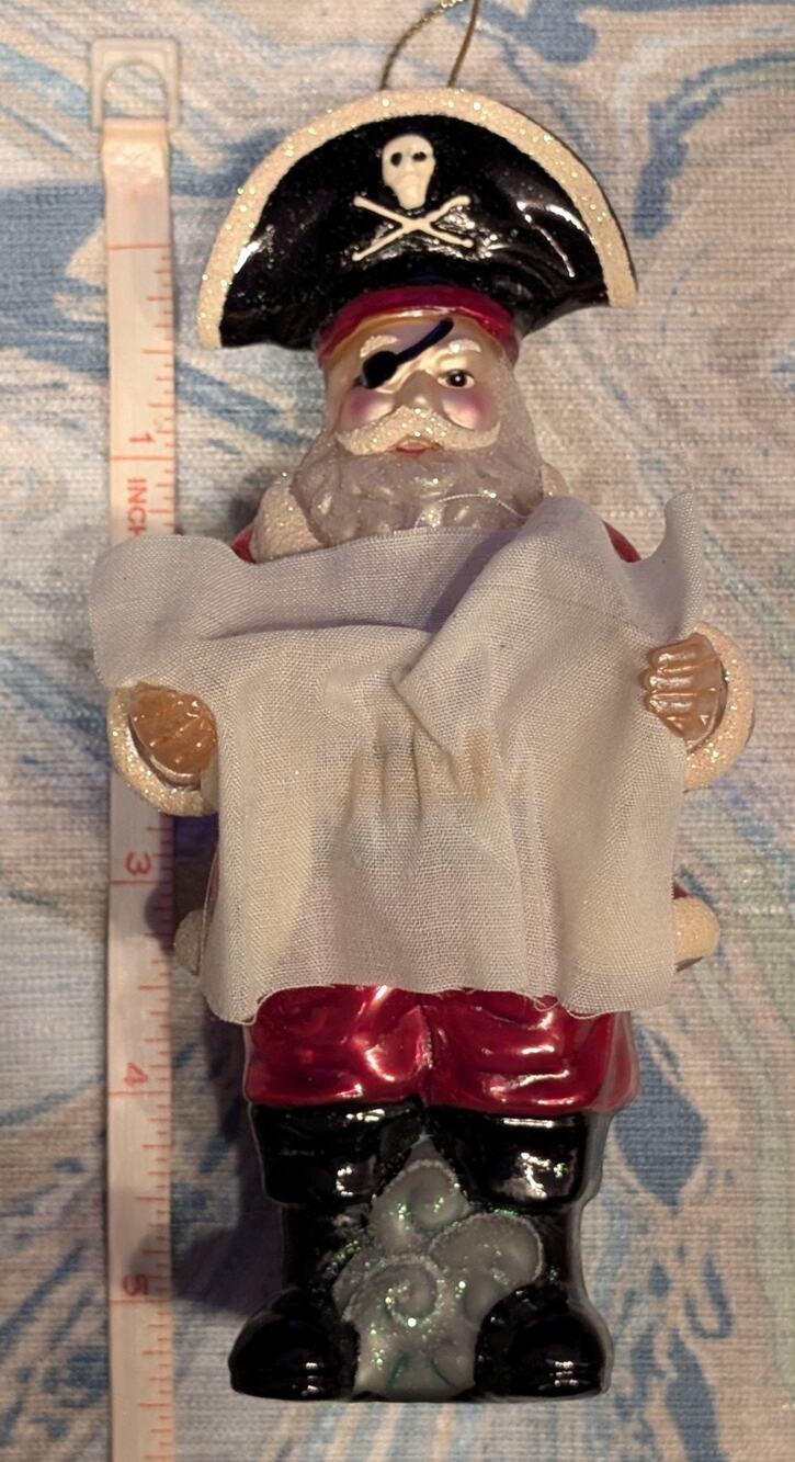 Kurt Adler Gems Pirate Santa Christmas Ornament